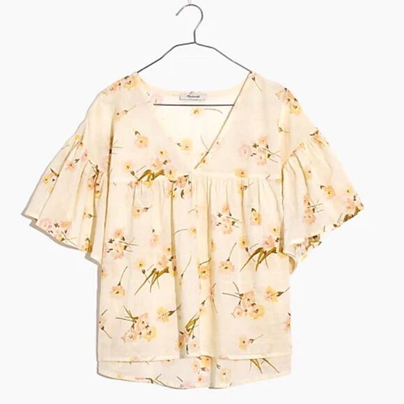 Madewell flutter sleeve rhyme top in floral print - Picture 10 of 13